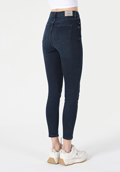 Image de 760 Diana Pantalon Bleu Foncé En Skinny Fit Femme