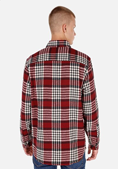 Image de Chemise À Manches Longues Rouge Comfort Fit   Homme