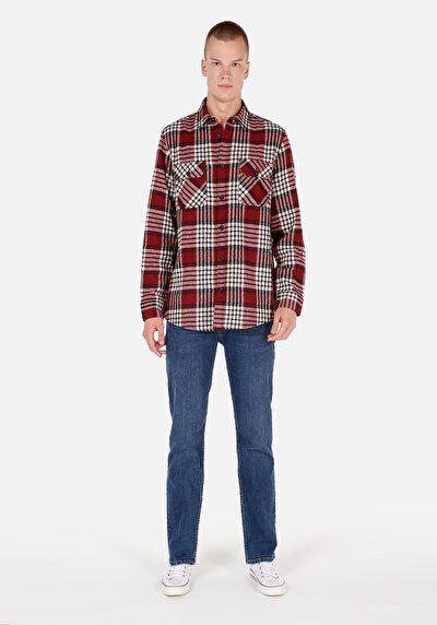 Image de Chemise À Manches Longues Rouge Comfort Fit   Homme