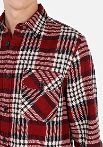 Image de Chemise À Manches Longues Rouge Comfort Fit   Homme