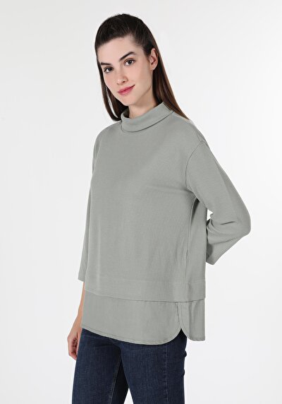 Image de T-shirt À Manches Longues Vert Regular Fit  Femme