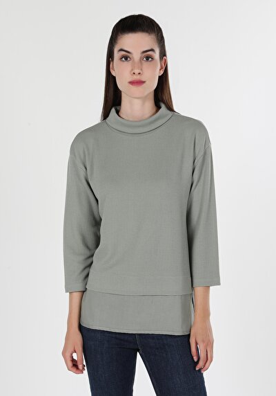 Image de T-shirt À Manches Longues Vert Regular Fit  Femme