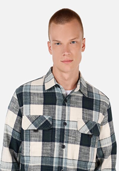 Image de Chemise À Manches Longues Vert Regular Fit   Homme