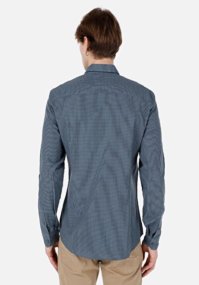 Afficher les détails de Chemise À Manches Longues Vert Slim Fit   Homme