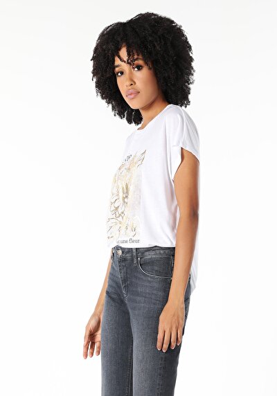 Image de T-shirt À Manches Courtes Blanc   Femme