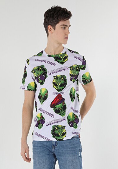 Image de T-shirt À Manches Courtes Blanc Comfort Fit Homme