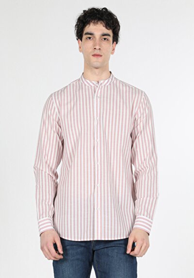 Image de Chemise À Manches Longues Rose Regular Fit   Homme