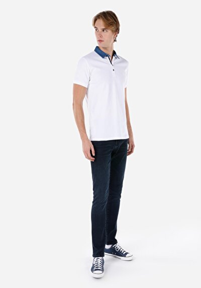Image de T-shirt Polo À Manches Courtes Blanc Slim Fit Homme