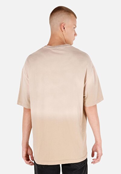 Image de T-shirt À Manches Courtes Ecru Oversize Fit Homme