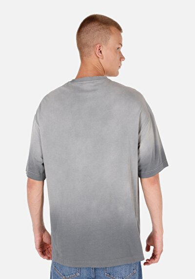 Afficher les détails de T-shirt À Manches Courtes Gris Oversize Fit  Homme