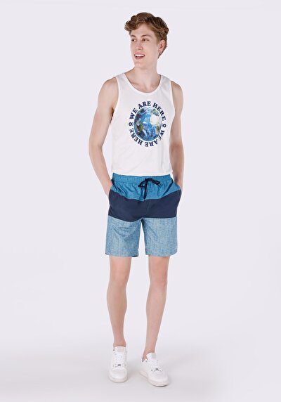 Image de Short De Bain Bleu Slim Fit  Homme