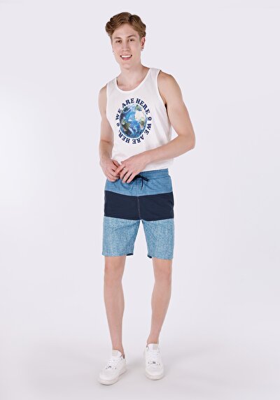 Image de Short De Bain Bleu Slim Fit  Homme