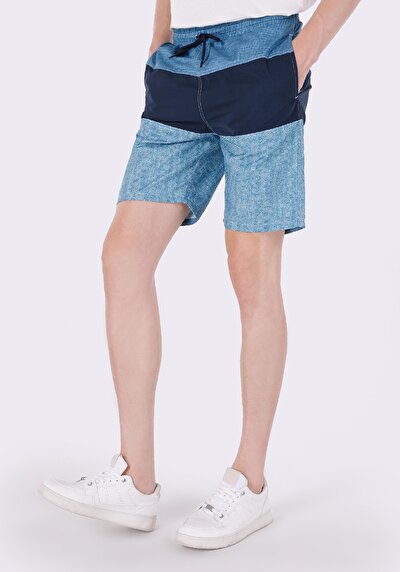 Afficher les détails de Short De Bain Bleu Slim Fit  Homme