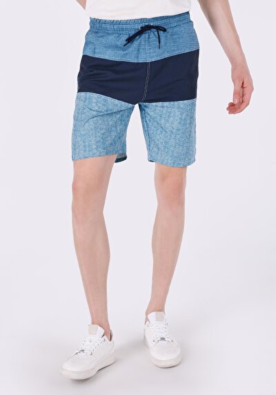 Afficher les détails de Short De Bain Bleu Slim Fit  Homme