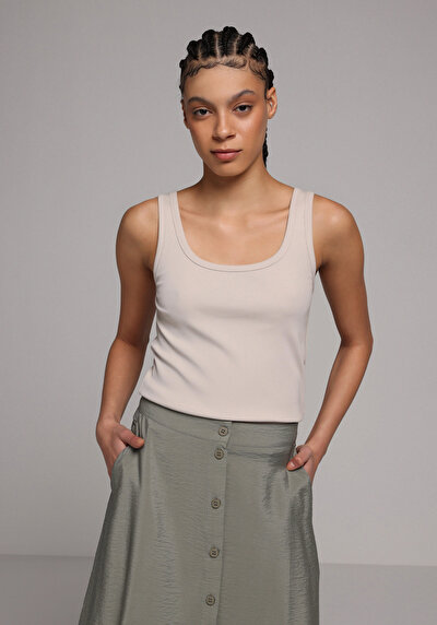 Image de Athlète Beige Slim Fit Femme