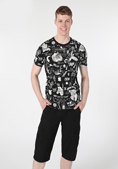Image de T-shirt À Manches Courtes Noir Regular Fit  Homme