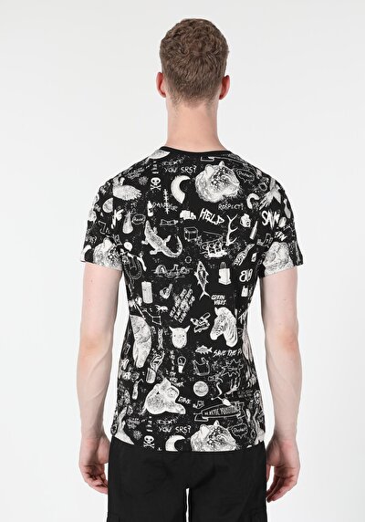 Image de T-shirt À Manches Courtes Noir Regular Fit Homme