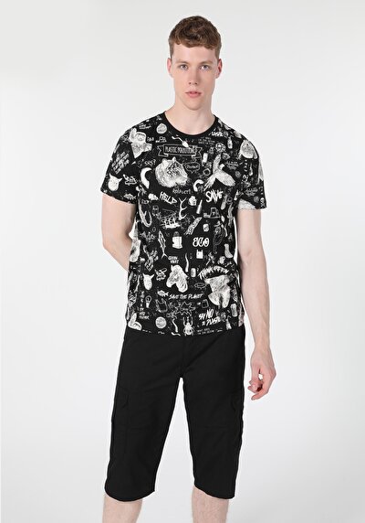 Image de T-shirt À Manches Courtes Noir Regular Fit Homme