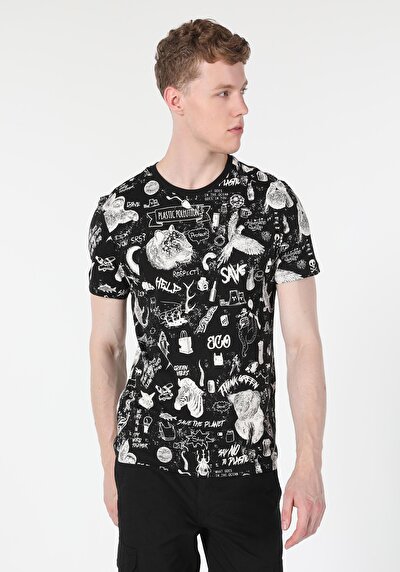Image de T-shirt À Manches Courtes Noir Regular Fit  Homme