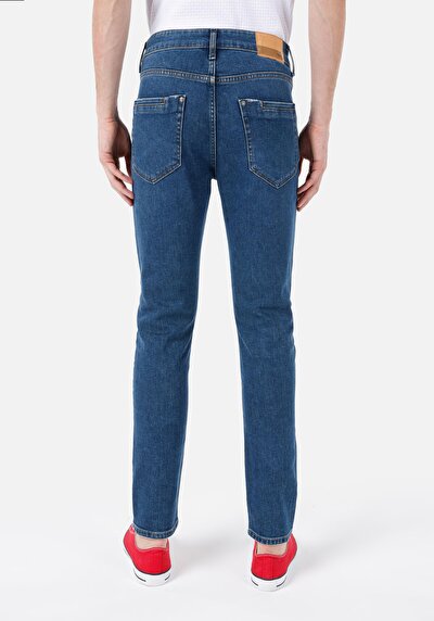 Image de 035 Ryan Pantalon Bleu Slim Leg High Rise En Skinny Fit Homme