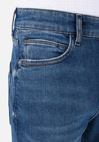 Afficher les détails de 035 Ryan Pantalon Bleu Slim Leg High Rise En  Skinny Fit Homme