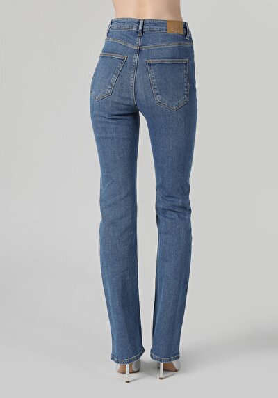 Afficher les détails de 797 Adel Pantalon Bleu   En  Flare Femme