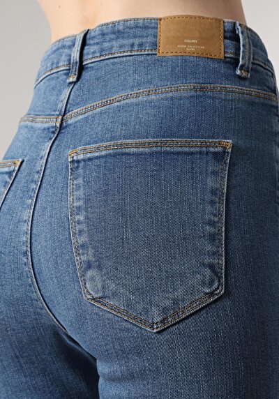 Afficher les détails de 797 Adel Pantalon Bleu   En  Flare Femme