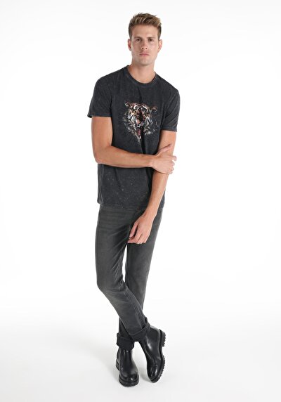 Image de T-shirt À Manches Courtes Anthracite Regular Fit  Homme