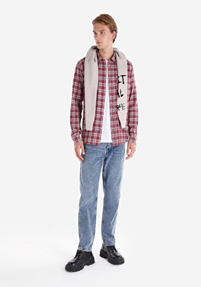 Image de Chemise À Manches Longues Bordeaux Homme