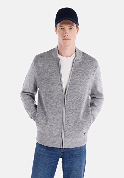 Image de Cardigan Tricot Gris Regular Fit Homme
