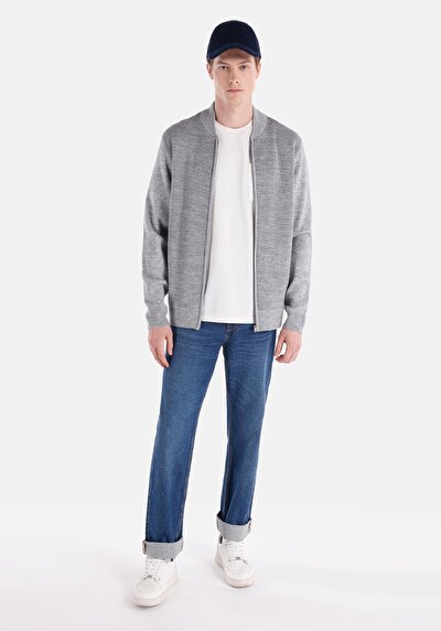 Image de Cardigan Tricot Gris Regular Fit Homme
