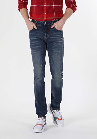 Image de 044 Karl Pantalon Bleu Straight Leg  En  Straight Fit Homme