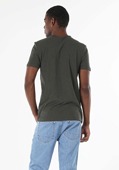 Image de T-shirt À Manches Courtes Vert Classic Fit Homme