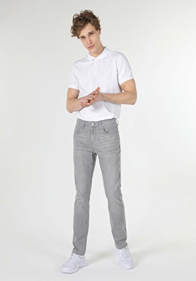 Image de 044 Karl Pantalon Gris Straight Leg En Straight Fit Homme
