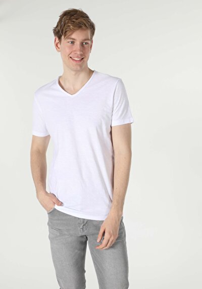 Image de T-shirt À Manches Courtes Blanc Classic Fit Homme