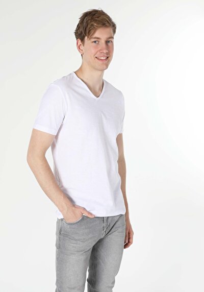 Image de T-shirt À Manches Courtes Blanc Classic Fit Homme