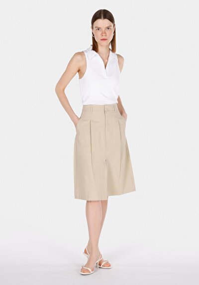 Image de Jupe Beige Midi Droit Gabardine Mdi Femme