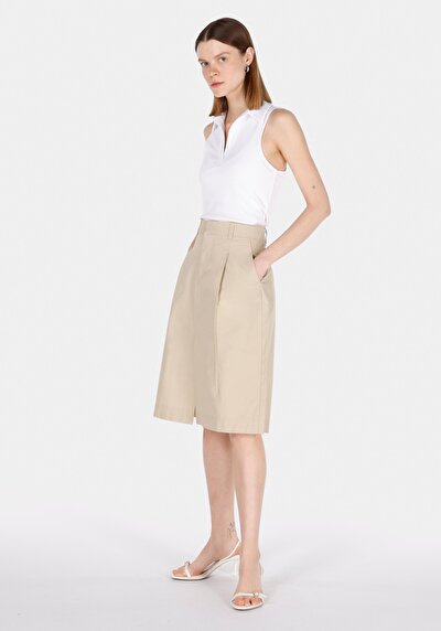 Image de Jupe Beige Midi Droit Gabardine Mdi Femme
