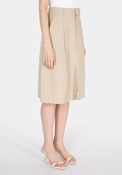 Image de Jupe Beige Midi Droit Gabardine Mdi Femme