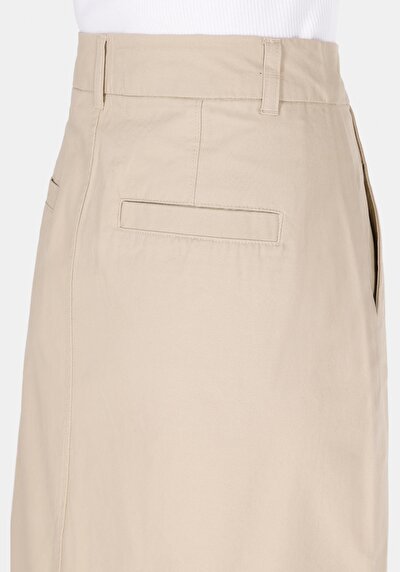 Afficher les détails de Jupe Beige Midi Droit Gabardine Mdi Femme