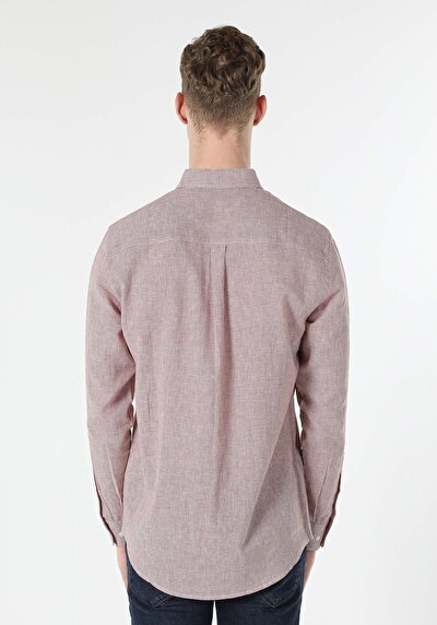Image de Chemise À Manches Longues Marron Regular Fit   Homme