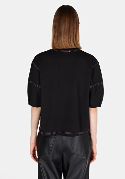 Image de Blouse À Manches Courtes Noir Regular Fit Manches Courtes Femme