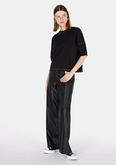 Image de Blouse À Manches Courtes Noir Regular Fit Manches Courtes Femme