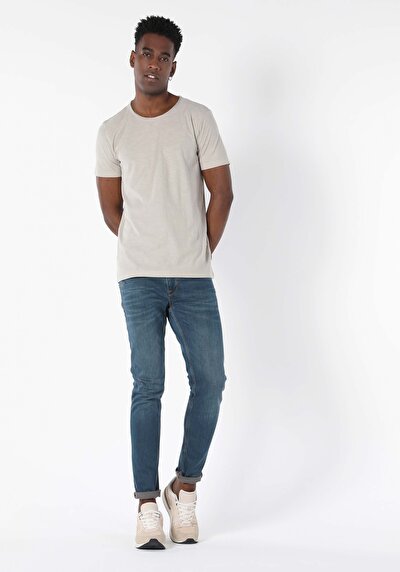 Image de T-shirt À Manches Courtes Beige Classic Fit  Homme