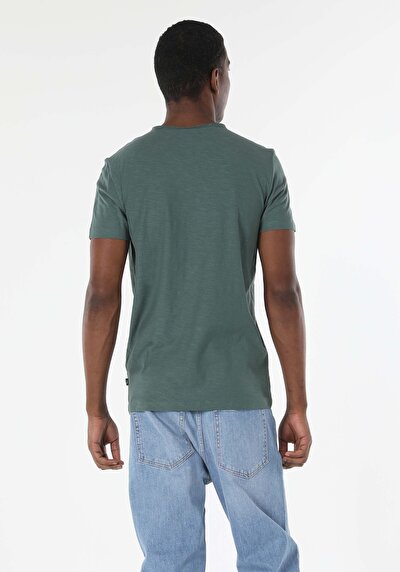 Image de T-shirt À Manches Courtes Vert Classic Fit Homme