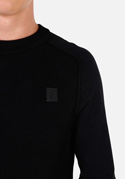 Image de Pull Noir Slim Fit Manches Longues  Homme
