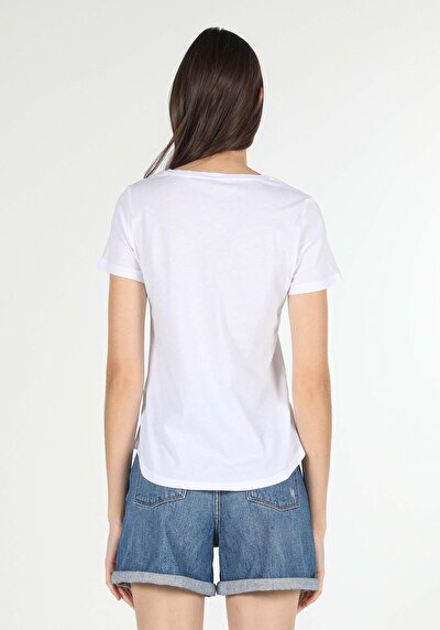 Image de T-shirt À Manches Courtes Blanc Regular Fit Femme