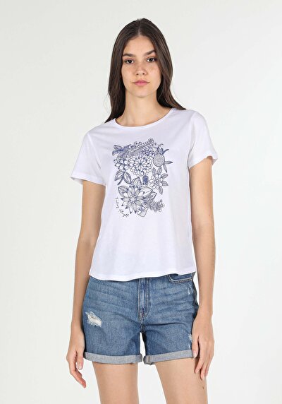 Image de T-shirt À Manches Courtes Blanc Regular Fit  Femme