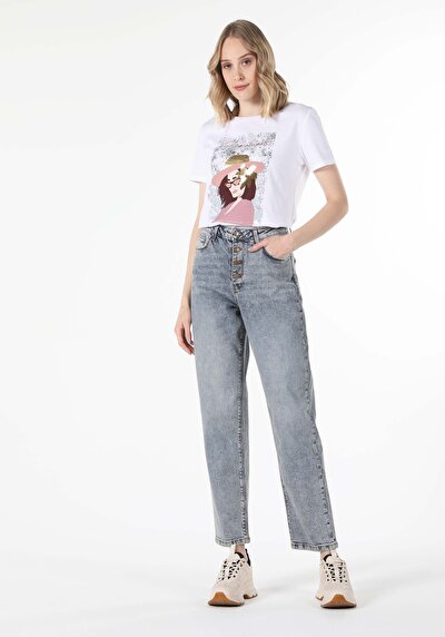 Image de T-shirt À Manches Courtes Blanc Regular Fit Femme