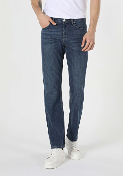 Image de 045 David Pantalon Bleu Foncé Straight Leg En Regular Fit Homme
